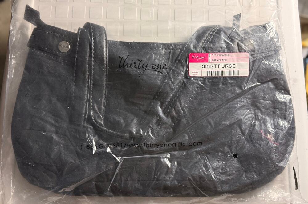 Thirty-One Suite Skirt Purse Black Satchel Shoulder Strap 002A
